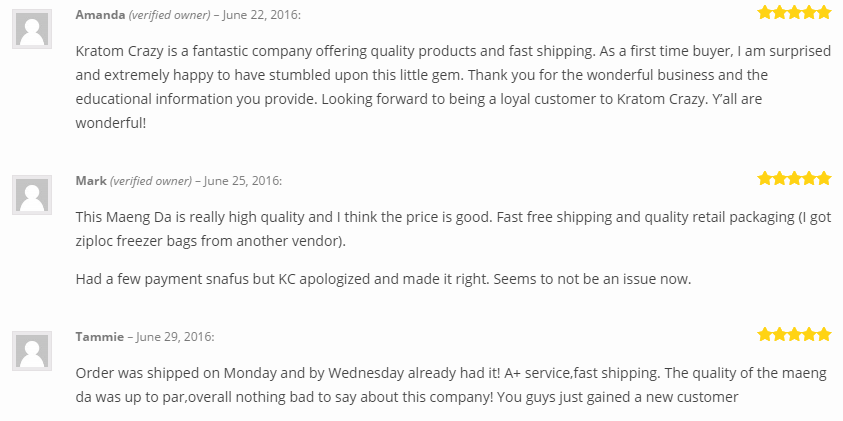 Kratom Crazy Customers Reviews